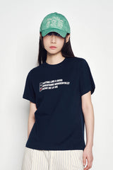25SS チェックリストウーマン半袖Tシャツ ダークネイビー