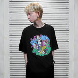 フェイクナッツ ステインファイティング ブラック ボクシー オーバーサイズ Tシャツ