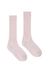 Knit half knee socks - pink  