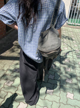 [unisex] フューシルチェックオーバー半袖シャツ