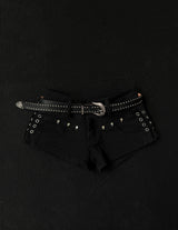 Steel Stud Shorts Belt Set
