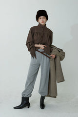 BOHEM KNOT BLOUSE_BROWN