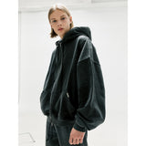 オーバーサイズドフルジップフーディー - Washed Black