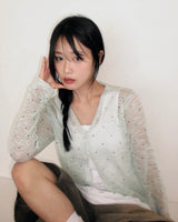 Flan Summer See-through Dot Cardigan