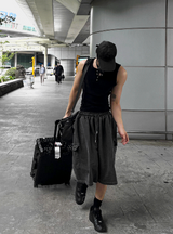 Pigment Silver Charcoal Bermuda Training Pants - Cargo Style