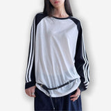 レトロ ストライプ リヨセル リラックス Tシャツ