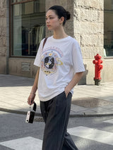 Black Cat Flower T-shirt