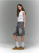 BTB : WAVE WASHING BERMUDA SHORTS [GRAY CORE] [UNISEX]