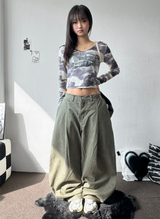 Rabbit Pigment Washed Balloon Long Pants 2 SIZE 3 COLORS 