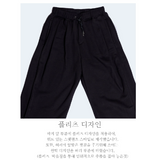 WIDE FIT TWO-TUCK PLEATS SWEAT PANTS_BLACK 起毛 