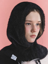 KNIT BALACLAVA IN BLACK WING