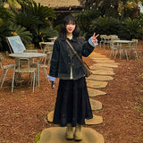Rabbit round denim jacket