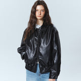 NICOLE SINGLE LEATHER BLOUSON_BLACK