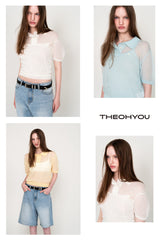 SEE-THROUGH COLLAR HALF KNIT (LEMON)