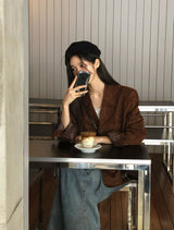 [アーリーオータム][Bellide made/ボーイフィット] INAF スエードスリットブレザージャケット