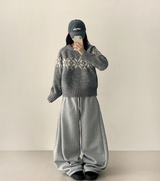 Eve High Quality Nordic Snowflake Round Knit