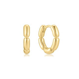 gold puppy huggie hoop 14k gold plating + 925 silver earrings E069-02G