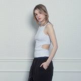 Back Hole Ribbed Sleeveless