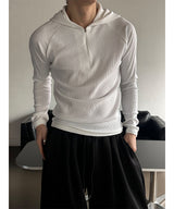 [기모] Slim golgi muscle hood half zip up(4color)