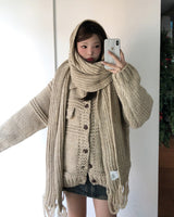 [wool20%] エリーぼかしウェービングマフラー