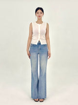 2ND REORDER EMBROIDERED FLARE JEANS code 25101