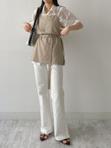 Winkle Roll-up See-through Short Sleeve Shirt