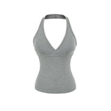 Rosie Deep V Halter Sleeveless