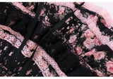 [EVIL TOOTH] Rose and Rosa Dance Princess Floral Shirred Cake Dress Lace and Bouquet of Roses in the Night Waltz