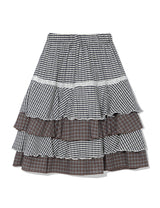 CANCAN CHECKERED MIX SKIRT(NAVY)