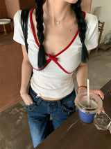レッドラインvネックショートスリーブtシャツ