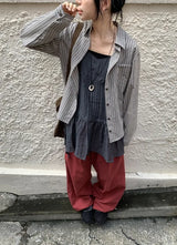 26FW★ [BAONHAUS] Half-Len Over Stripe Shirt