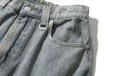 Striped Artwork Bermuda Pants (Light Blue)