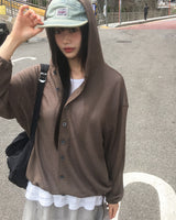 [MADE] Fallon String See-Through Hooded Cardigan