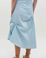 DOZI - Sleeveless Pinched Long Dress _ SKY BLUE