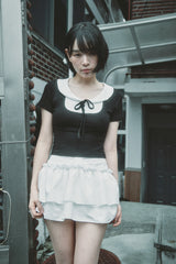 SAILOR RIBBON TOP BLACK