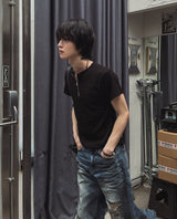 [LANARCH] ハーフジップアップ半袖Tシャツ
