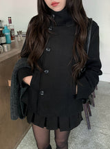 Molan double high neck wool short coat