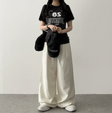 Lenny waist banding color nylon rust lock wide pants