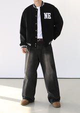 SAND WASHING WIDE DENIM PANTS