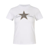 Leopard Star Rhinestone Slim Fit Tee