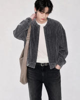 (UNISEX) Velour Crop Cardigan