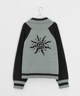 [unisex] ジオンカウチャンカラーマッチングニットジップアップカーディガン