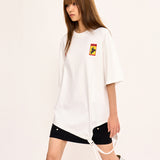 アシンメトリックベルトTシャツ - ホワイト