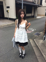 ルッケン フリル ビスチェ スリーブレス ミニ ワンピース