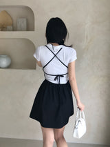 Lise Back Strap Tulip Sleeveless Mini Dress