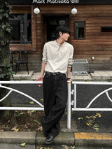 コヒステッチヘンリーネックロングスリーブ