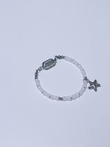 All surgical steel milky gemstone star bracelet