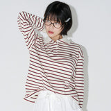 ストライプカラーTシャツ  (Ivory)