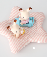 fluffy star plate - strawberry latte