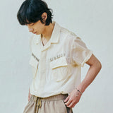 ripstop off duty fatigue shirt ivory